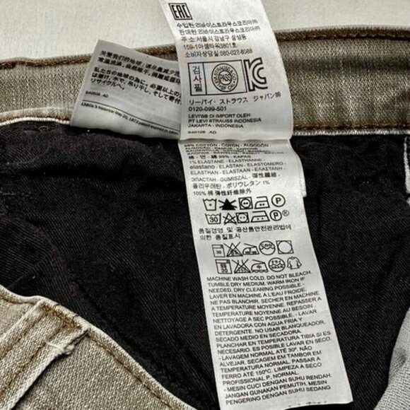 Levi's 511 Slim Fit Men's Jeans 34x32 LEVI Strauss Grey Stretch 5 Pocket GUC - Picture 12 of 15